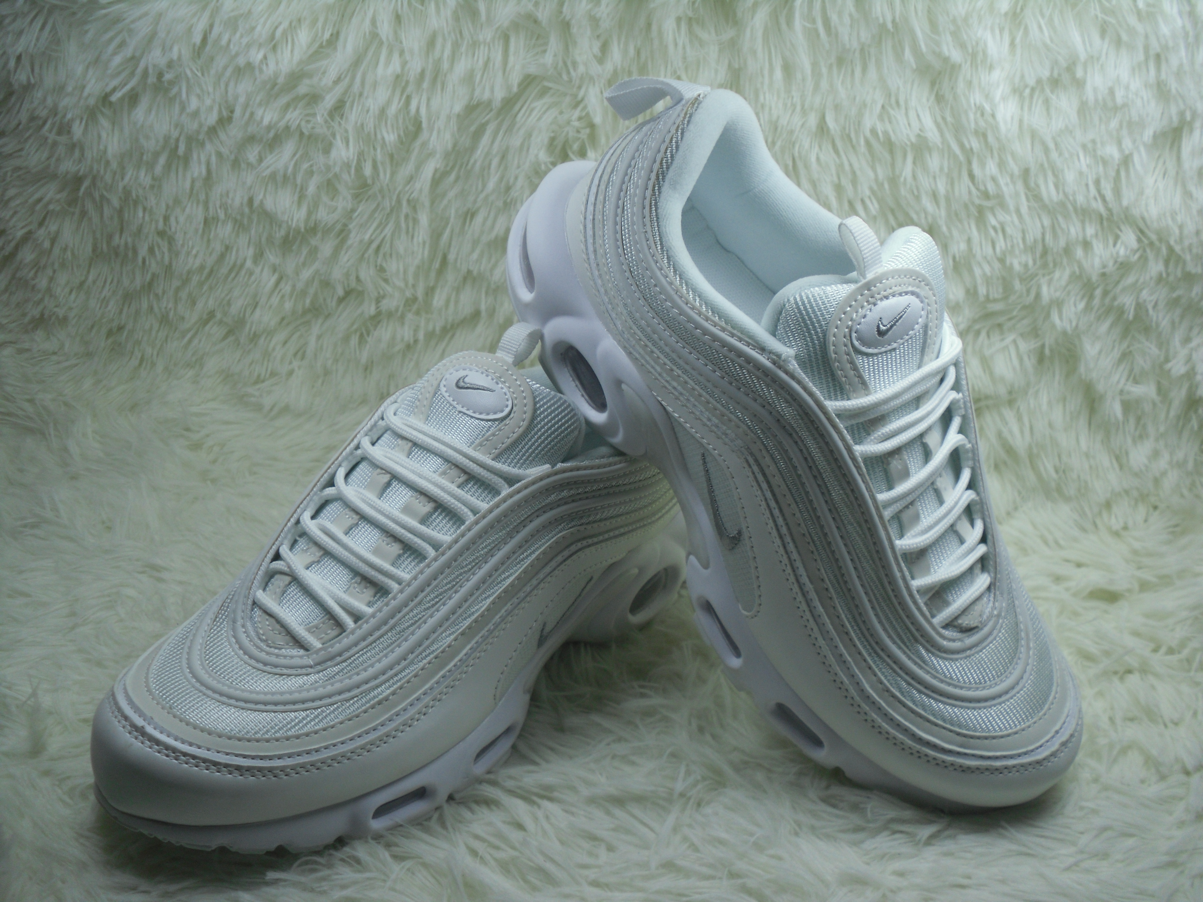 Nike Air Max TN 97 All White Shoes - Click Image to Close